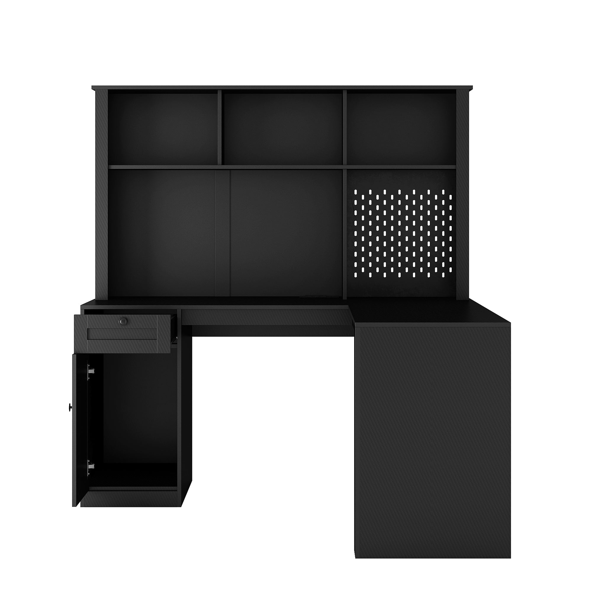 L Shaped Desk with Charger,Computer Desk with Drawers,Bookshelf,Modern Corner Desk,Home Office Desk,L-Shaped Study Table Writ