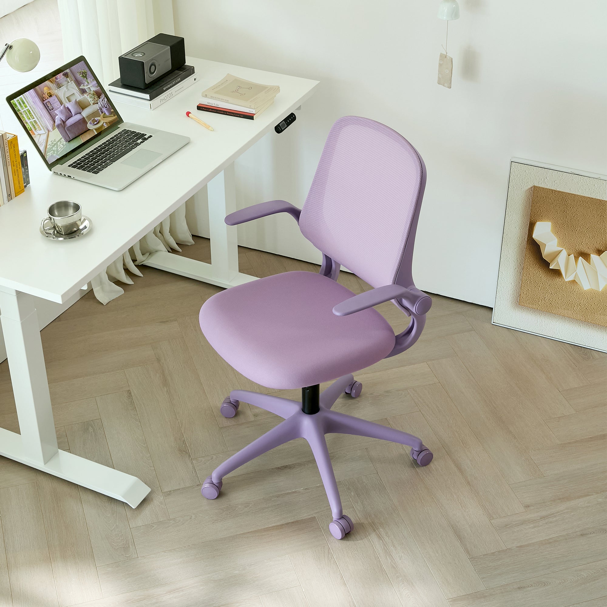 Ergonomic Color Office Chair 350LBS, Home Office, Mesh Back, Integrated Molded Foam, Comfortable Sitting, Flipping Armrest, F