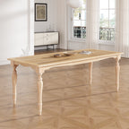 TOPMAX Vintage Traditional 82.7inch Extendable Dining Table with 23.6inch Removable Leaf, Natural - Grand Goldman Shop
