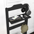 Accent Portable Garment Rack,Clothes Valet Stand with Storage Organizer,Black Finish - Grand Goldman Shop