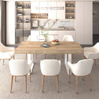 Extendable Dining Room Table for 6 8 10, Modern Farmhouse Wooden Kitchen Expanding Table, Long Large Expandable Dining Room Conference Table - Grand Goldman Shop