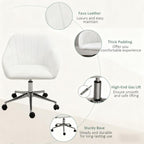 Faux Leather Office Chair, Adjustable Swivel Design for Home Office, Sleek Modern Look & Comfy Seating | Premium Home Decor -