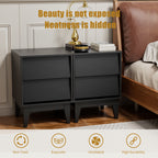 2 Set Nightstands Features Vintage-style and Bevel Design, Made of MDF, Mid Century Modern Nightstand, Night Stand for Bedroom - Grand Goldman Shop