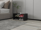 Norris shoe rack in melamine with 2 shelves,black - Grand Goldman Shop