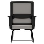 Minimalist Modern Office Chair with Metal Frame, Soft Comfort Mesh Backrest, Black+Gray, Polyurethane Cushion, Home & Office 