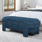 Linen Fabric Upholstered Bench with Large Storage Space for the Living Room, Entryway and Bedroom,dark blue( 51.5''x20.5''x17'' ) - Grand Goldman Shop