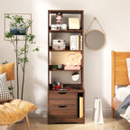 Night Stand with Bookshelf, Night Stand with 2 Storage Drawers for Bedroom - Grand Goldman Shop
