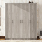 4-Door Wardrobe with 1 Drawer, Gray - Grand Goldman Shop