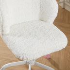 A&A Furniture Office Chair,Artificial rabbit hair Home Office Chair with Metal Base,Adjustable Desk Chair Swivel Office Chair