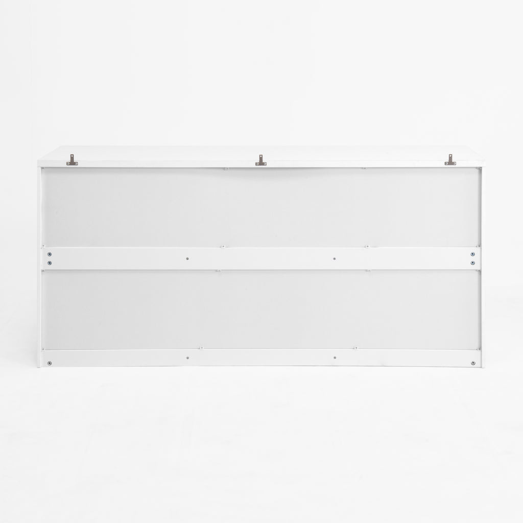 9 Drawer Dresser with No Handle Design, Modern White Matte Wood Dresser for Bedroom, Storage Chest of Drawers for Living Room, Hallway, Entryway - Grand Goldman Shop