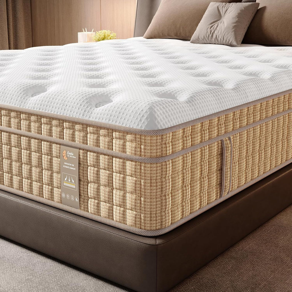 Queen Mattress 14 Inch, 7-Zone Contouring Bed in a Box,Firm Hotel Collection Hybrid Mattresses with Extra Lumbar & Shoulder Support - Grand Goldman Shop