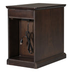 U-Can Classic Vintage Livingroom End Table Side Table with USB Ports and One Multifunctional Drawer with cup holders, Antique Espresso (Old SKU: WF296294AAP) - Grand Goldman Shop
