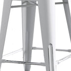Modern Light Weight Industrial Contemporary Rustic Vintage Costal Metal Barstools with Bucket Back and 4 Leg Design, Seat Bar
