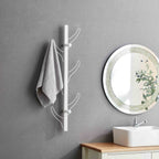 Vertical Eight Hook Coat Rack Wall Mount - White - Grand Goldman Shop