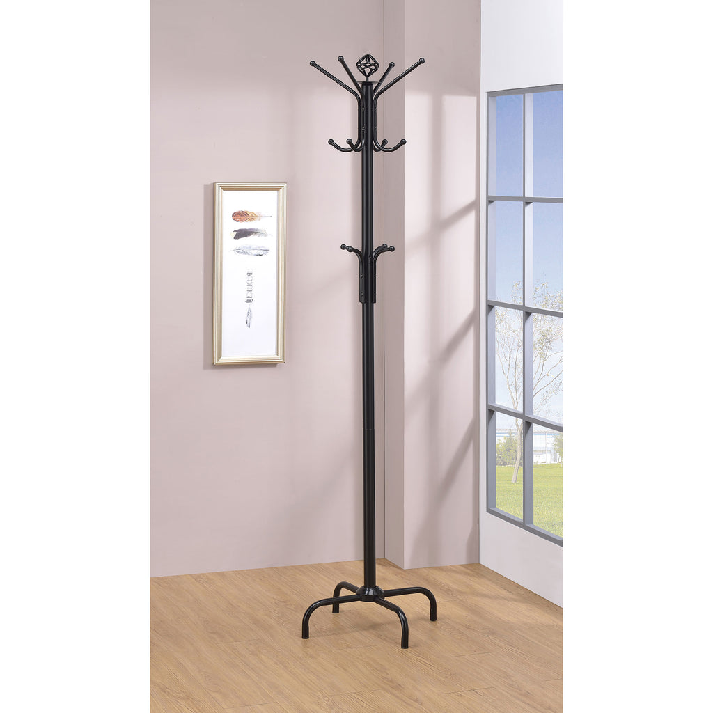Modern Black Metal Coat Rack with Three-Tier Hooks for Entryway or Mudroom - Grand Goldman Shop