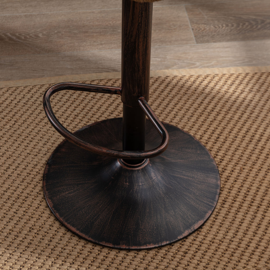 COOLMORE Modern Swivel Bar Stools Set of 2 with Adjustable Counter Height and Footrest in Beige Linen - Grand Goldman Shop