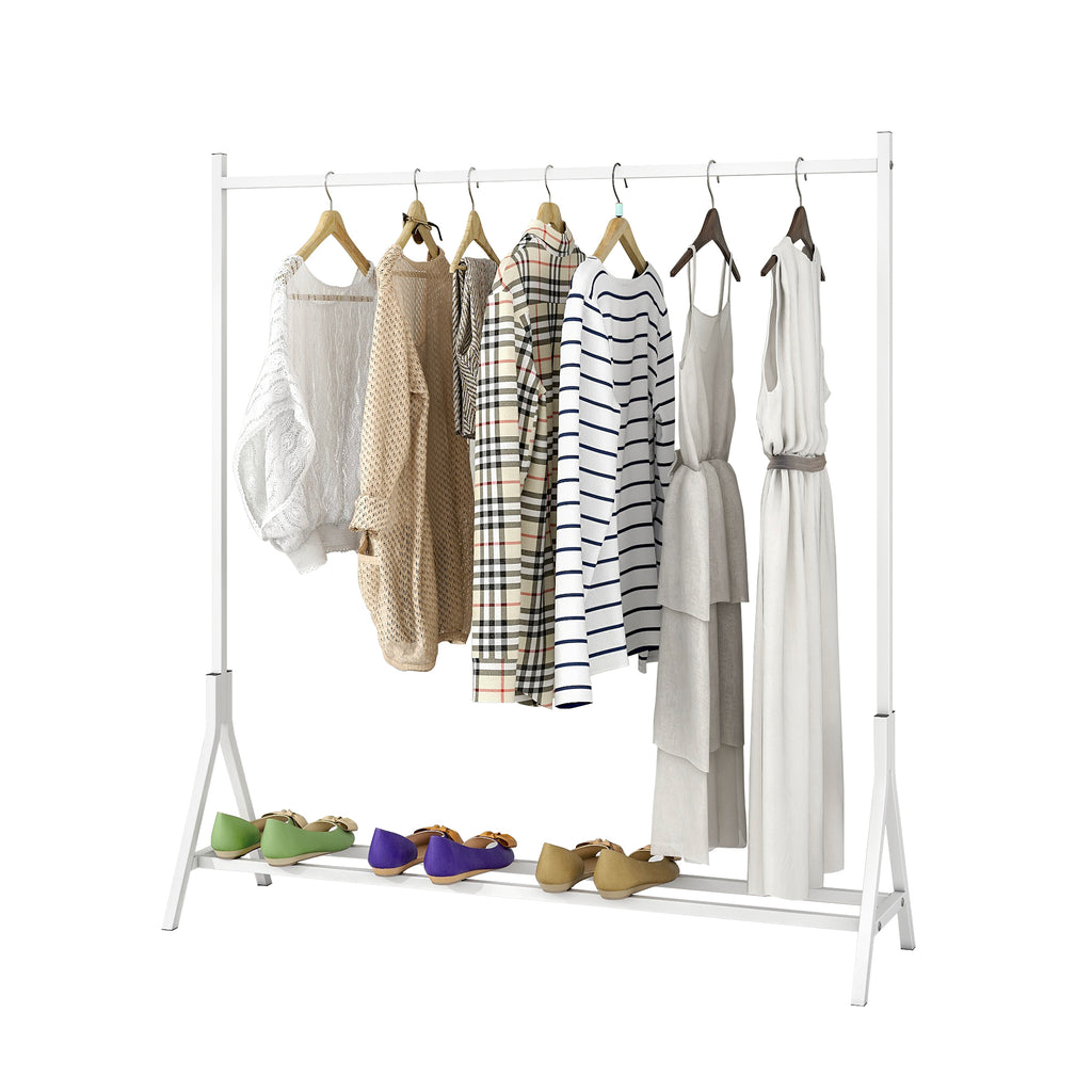 Garment Rack Freestanding Hanger Multi-functional Single pole Bedroom Clothing Rack Bedroom, White - Grand Goldman Shop
