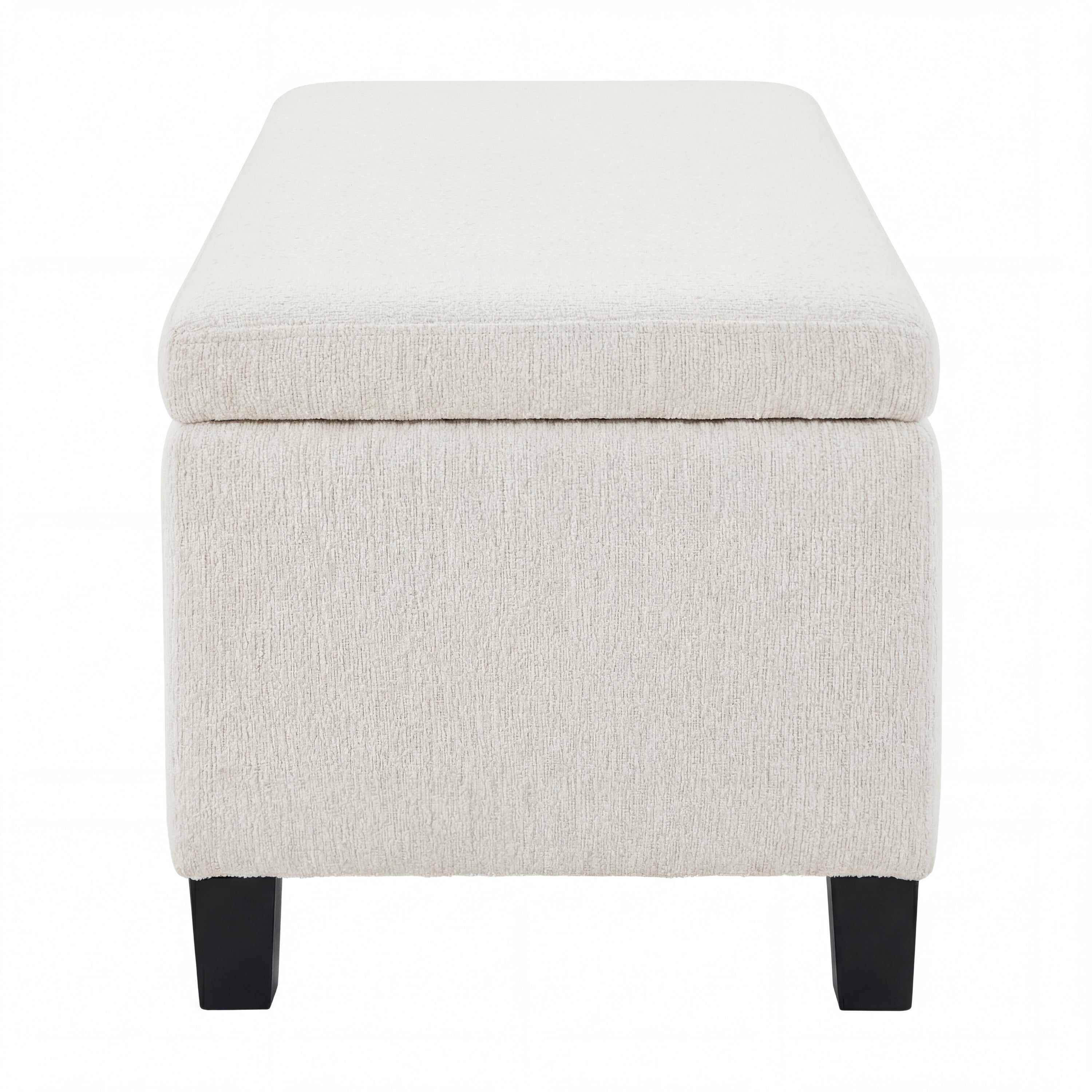 Indoor Textured Boucle White Storage Ottoman Bench - 50.98''L Upholstered Entryway Bench with Hidden Storage, 300lbs Weight Capacity for Living Room, Bedroom & Hallway - Grand Goldman Shop