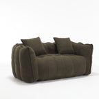 Cozy Beanbag Chair with High Resilience Foam Core for Two - Olive Green Chenille, 66x35x25 inches - Grand Goldman Shop