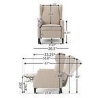 Westeros Wing Back Fabric Upholstered Recliner - Grand Goldman Shop