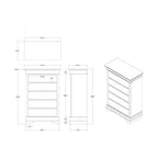 Charlston Sleigh Style 5-Piece Bedroom Set with LED Headboard in Blue Solid Wood and MDF - Grand Goldman Shop