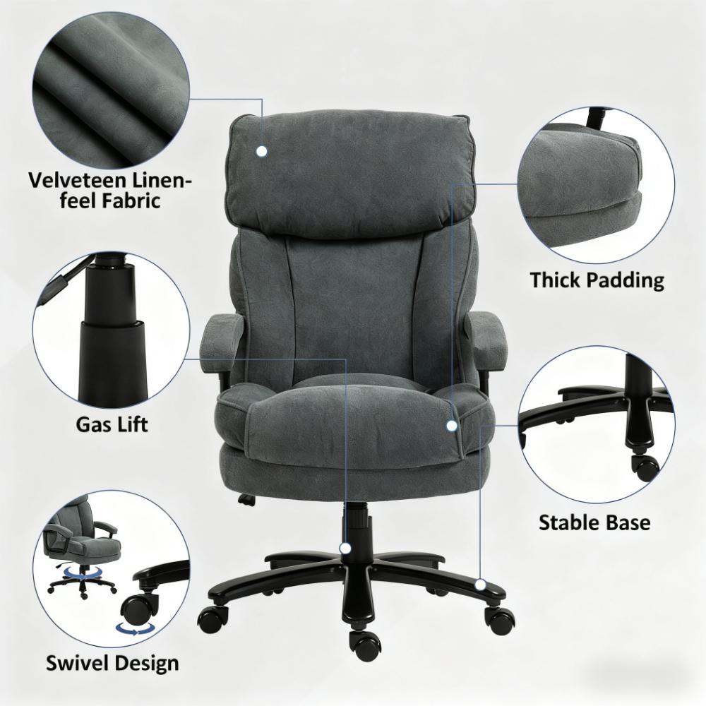 Office Chair with Plush Padding & Smooth Swivel for All-Day Work & Relaxation | Premium Home Decor - Grand Goldman