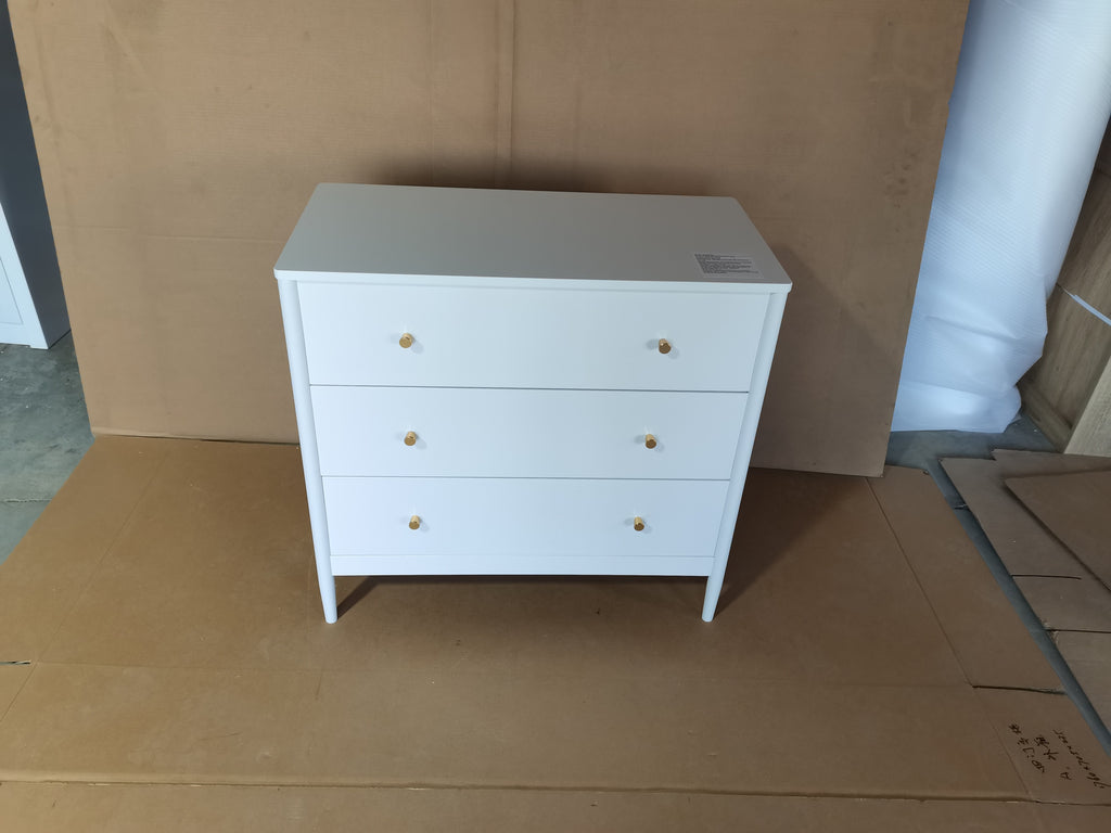 3 Drawer Dresser Chest, Modern White Storage Cabinet, MDF Wood Organizer for Bedroom, Living Room, Entryway, Small Space Furniture - Grand Goldman Shop