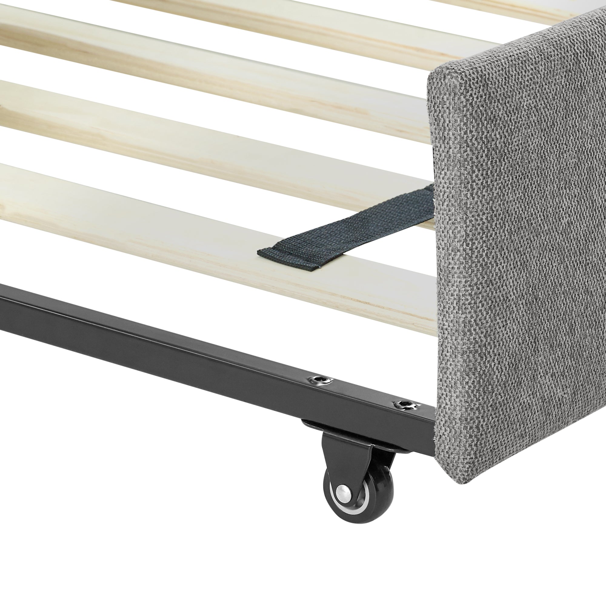 Upholstered Tufted Queen Size Daybed with Two Drawers Trundle, Linen Fabric, Grey, 88'x64.5'x34' - Grand Goldman Shop