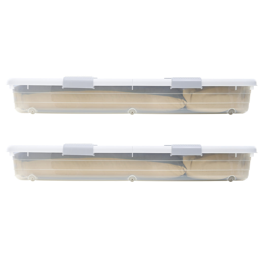 Under Bed Storage with Wheels 39.8x20.1x5.9 Inch Rolling Storage Bags 2 Pack - Grand Goldman Shop