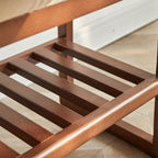 (Walnut Color) Solid Wood Shoe Bench, Beech Wood Storage Rack Organizer with High Rebound Sponge Cushion - Grand Goldman Shop