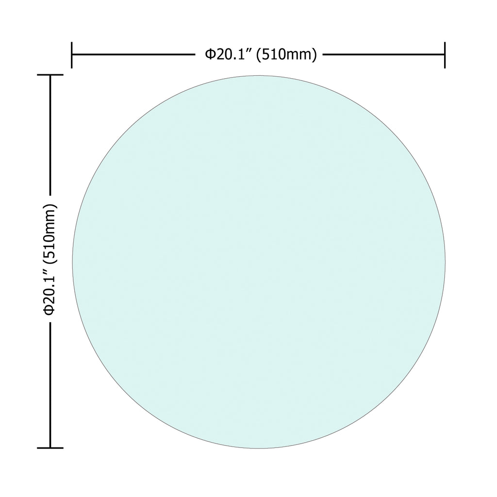 Clear 20' Round Tempered Glass Table Top with Flat Polished Edge, 1/4' Thick - Grand Goldman Shop