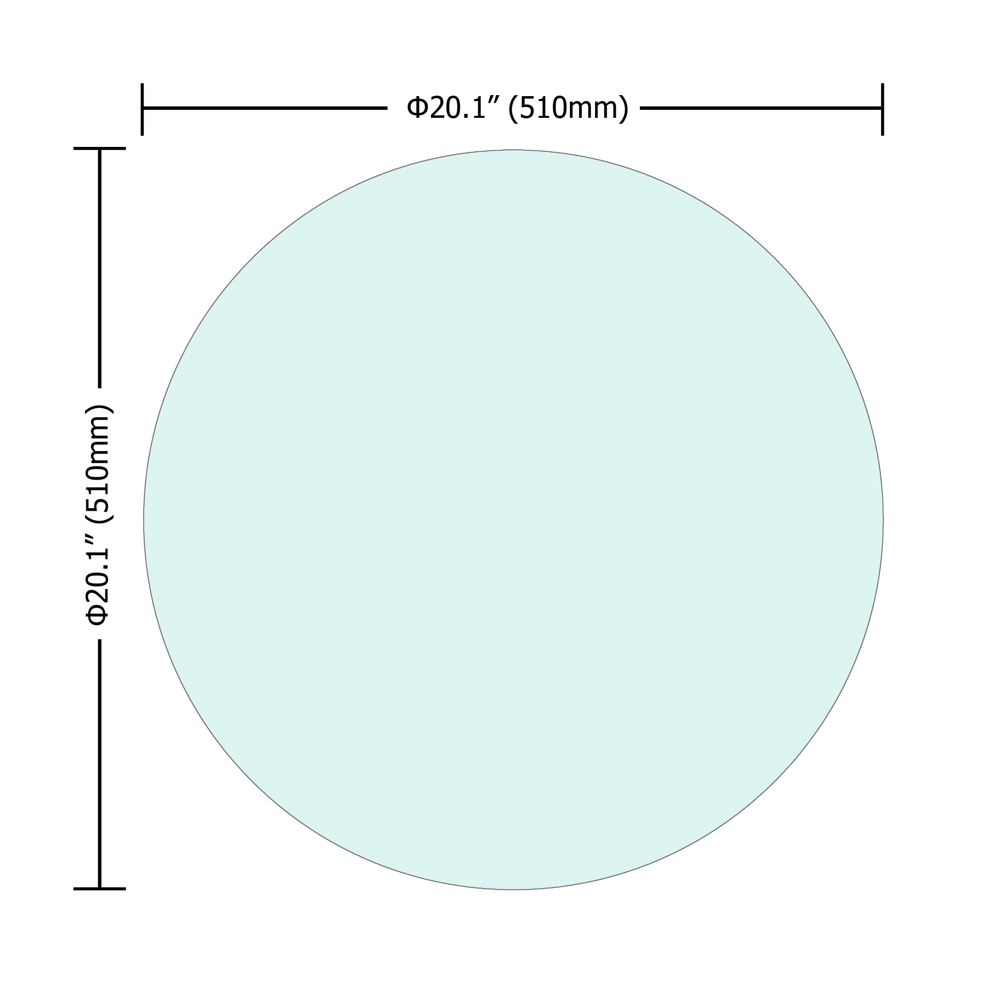 Clear 20' Round Tempered Glass Table Top with Flat Polished Edge, 1/4' Thick - Grand Goldman Shop