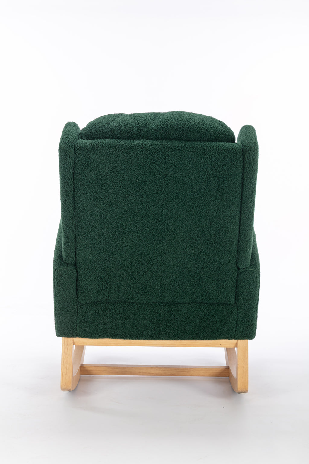 049-Teddy Fabric Rocking Chair With Packet Wood Legs,Green - Grand Goldman Shop