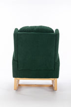 049-Teddy Fabric Rocking Chair With Packet Wood Legs,Green - Grand Goldman Shop