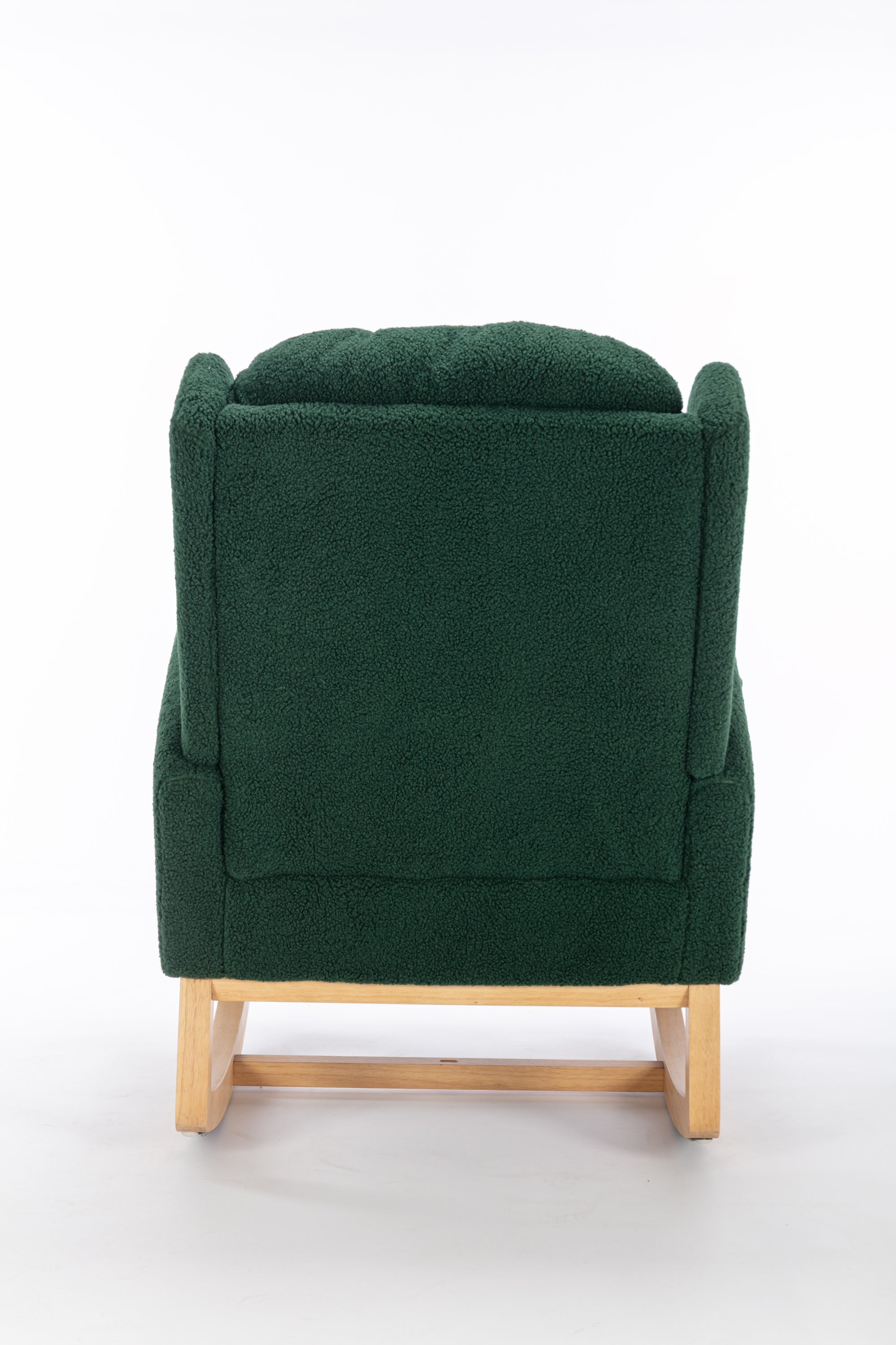 049-Teddy Fabric Rocking Chair With Packet Wood Legs,Green - Grand Goldman Shop