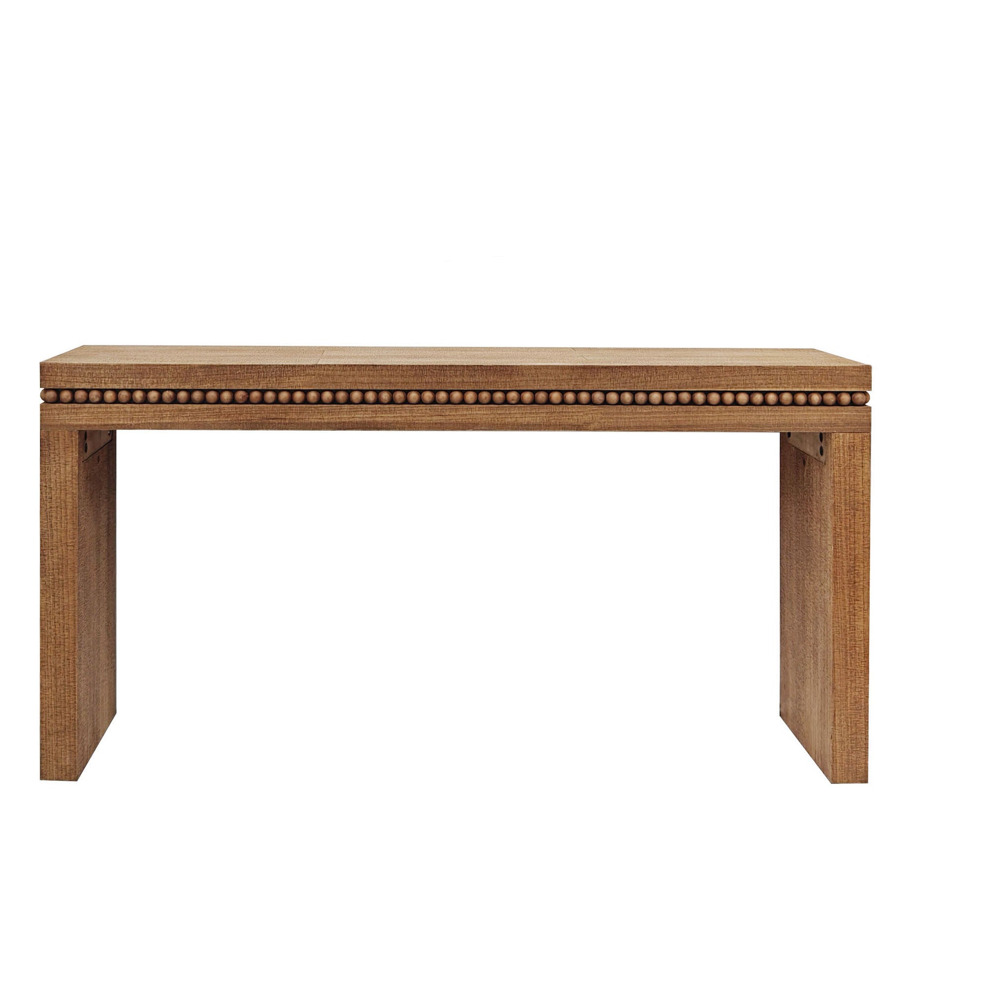 Rustic Manufactured Wood Console Table with Beaded Accent, 64L x 14W x 32H - Grand Goldman Shop