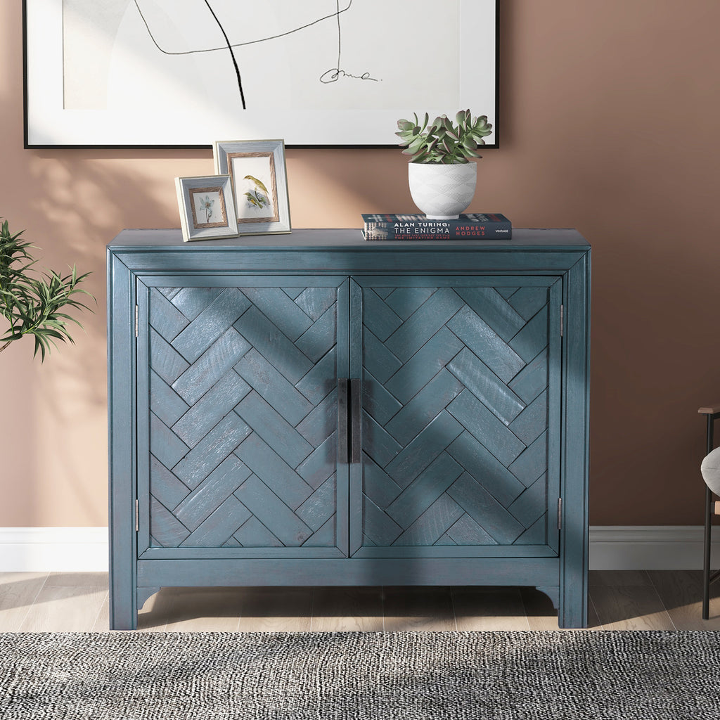 U_STYLE 40'' Modern Cabinets with Unique Design Doors with 1 Adjustable Shelves,Suitable for Multiple Rooms Such as Living Room and Study Room - Grand Goldman Shop