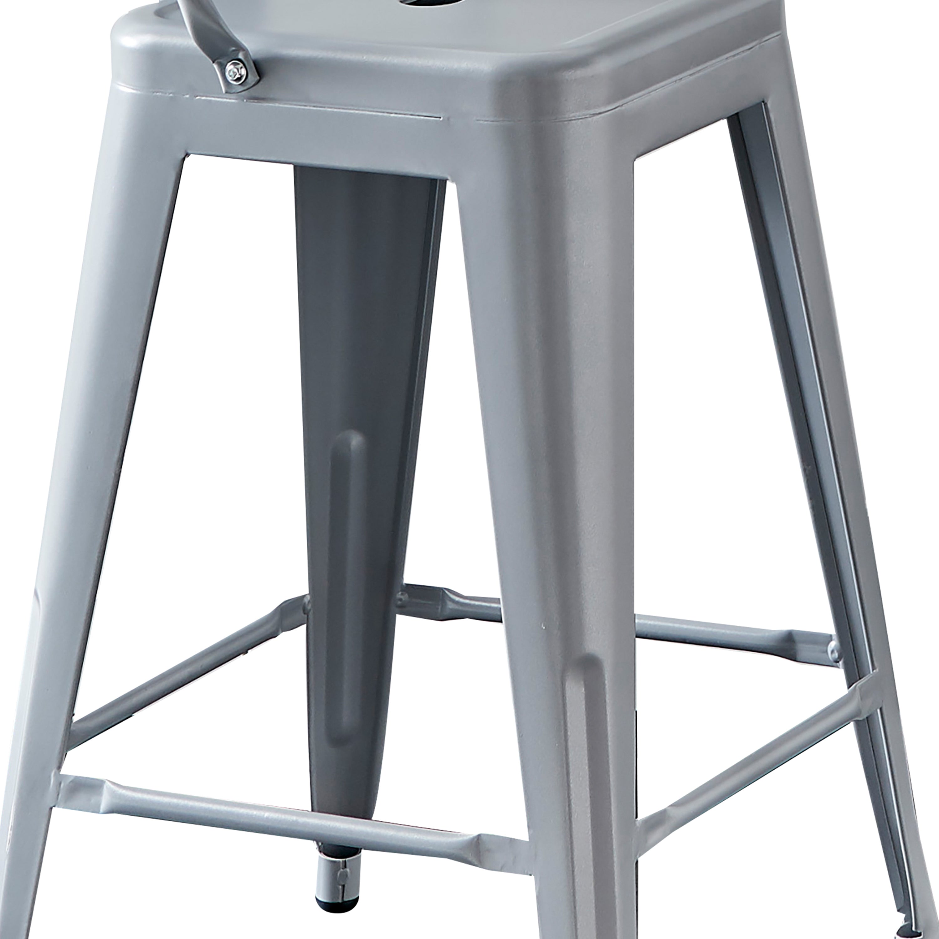 Modern Light Weight Industrial Contemporary Rustic Vintage Costal Metal Barstools with Bucket Back and 4 Leg Design, Seat Bar