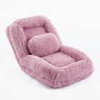 [NEW ARRIVED] [VIDEO PROVIDED] Human Dog Bed,Lazy Sofa,5-Position Adjustable Convertible,Floor Gaming Chair,bedroom, living room,Suitable for gaming, meditation,relaxation,Plush Fabric,Pink - Grand Goldman Shop