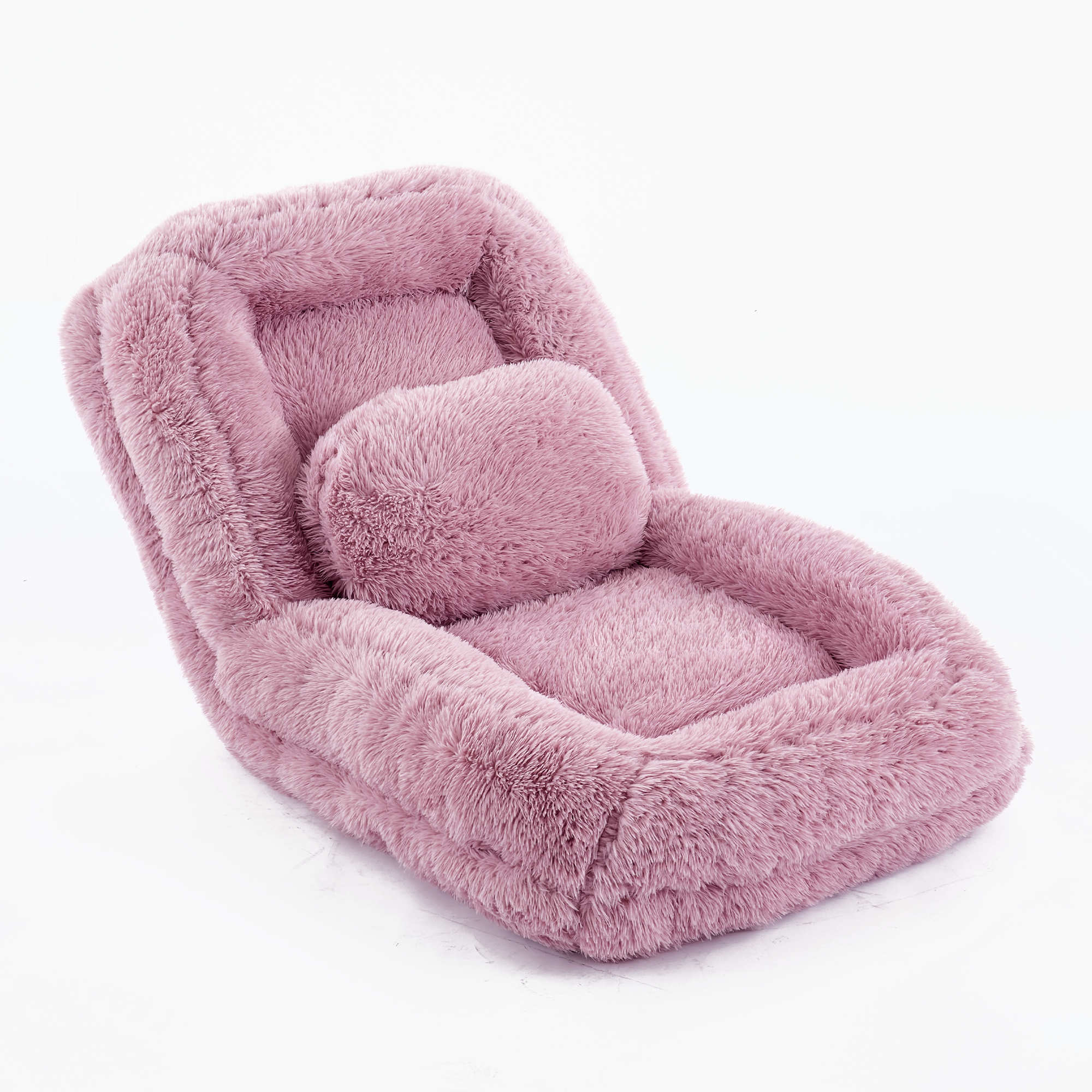 [NEW ARRIVED] [VIDEO PROVIDED] Human Dog Bed,Lazy Sofa,5-Position Adjustable Convertible,Floor Gaming Chair,bedroom, living room,Suitable for gaming, meditation,relaxation,Plush Fabric,Pink - Grand Goldman Shop