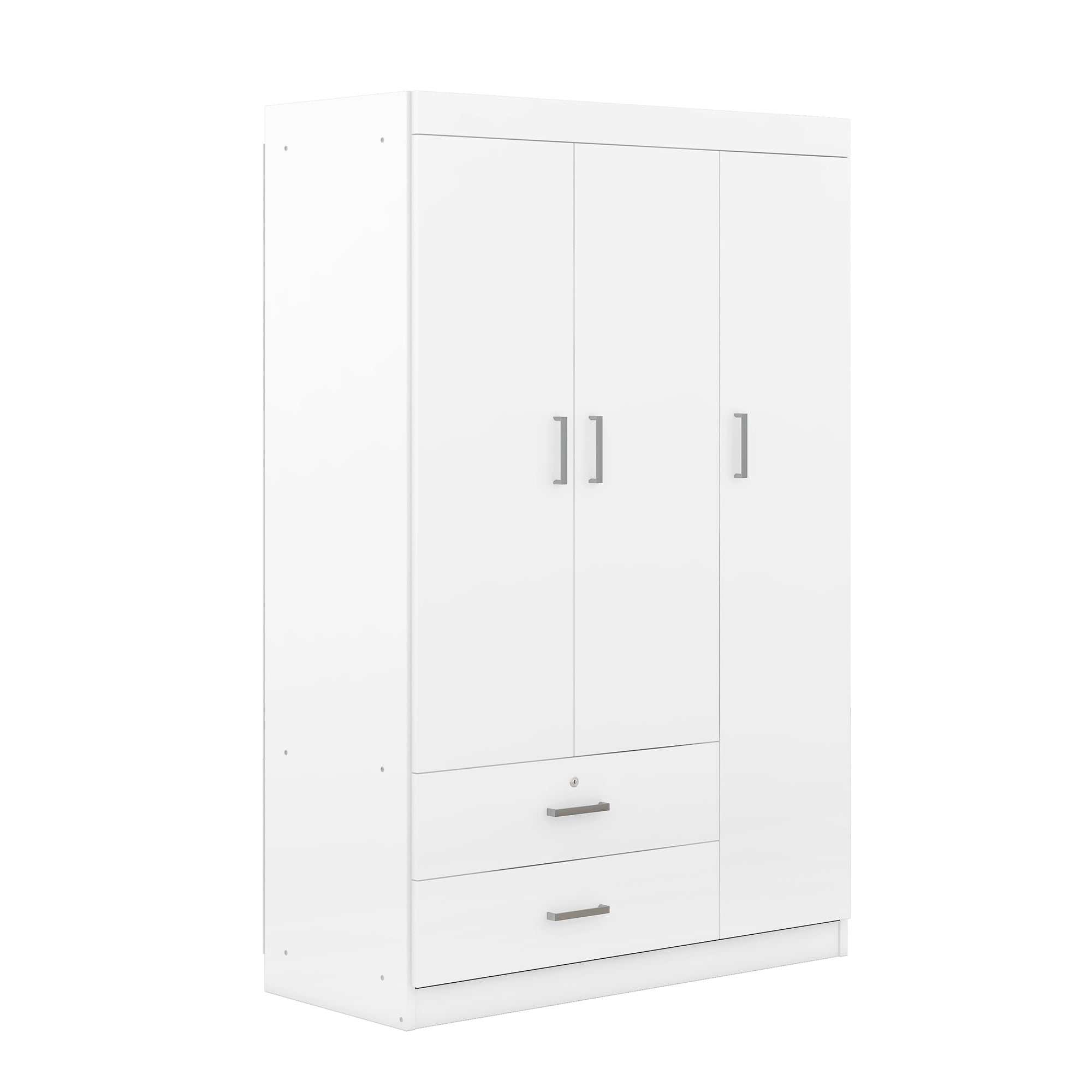 3-Door Wardrobe with 2 Drawers, White(OLD SKU:LP006001AAK) - Grand Goldman Shop