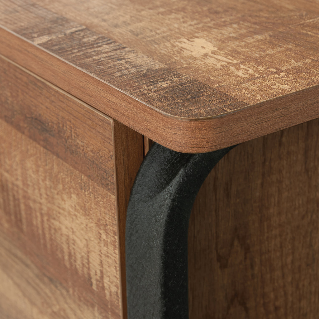 Lateral File with Bold Design, Oak finish - Grand Goldman