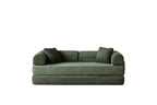 78.8' Compression Sofa,Convertible Floor Sofa Bed-with Pillow Back Support Armrest,Comfy Futon Couch Sleeper Bed,Loveseats Boneless Modular Sectional Sofa,Corduroy fabric,for Living Room,Bedroom,Green - Grand Goldman Shop