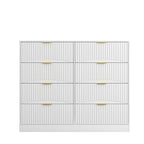 Modern 8 Drawers Dresser Chests for Bedroom,47.2' Wide Wood Chest of Drawers with Gold Metal Handle,Drawer Organizer for Bedroom,Living Room,Hallway and Entryway,White - Grand Goldman Shop
