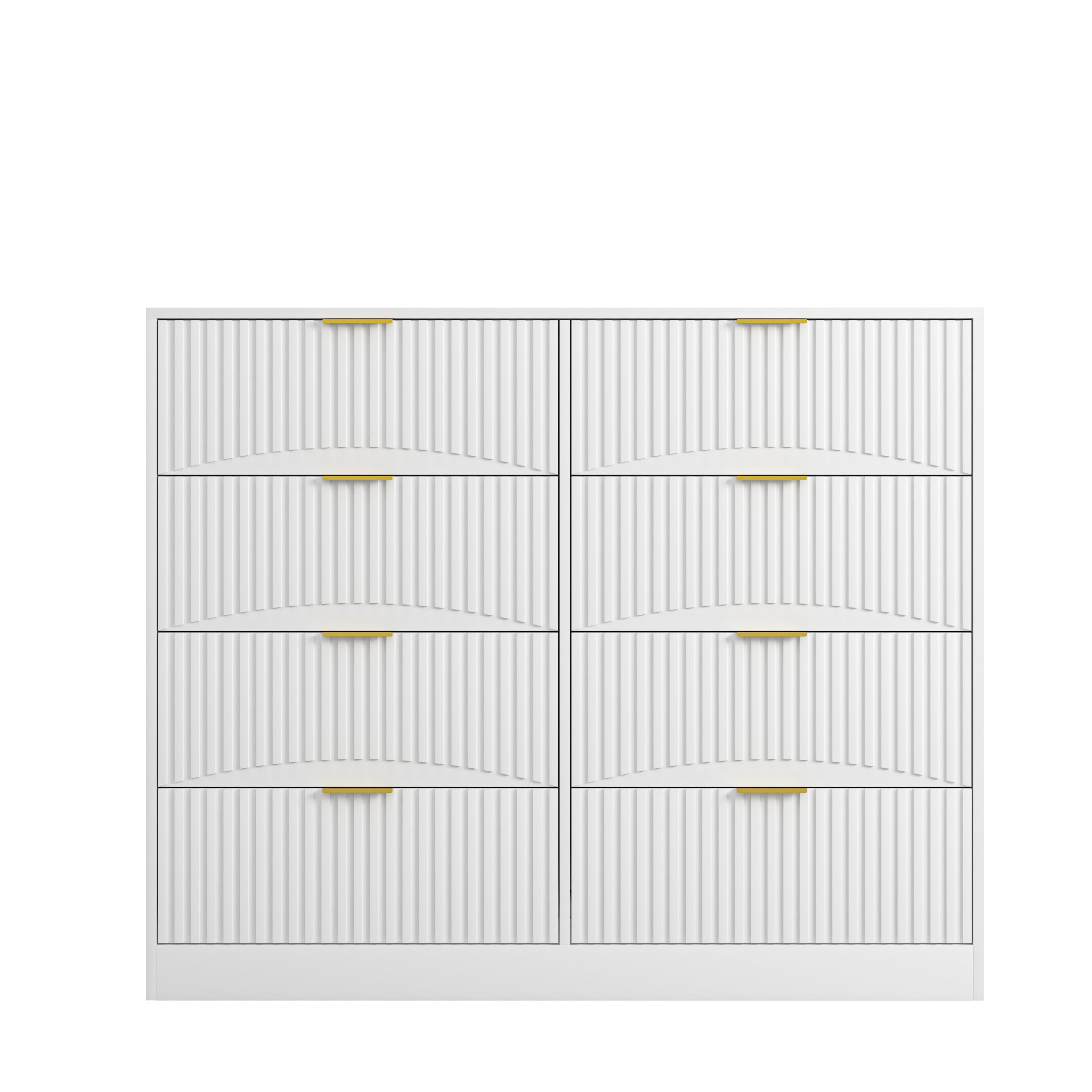 Modern 8 Drawers Dresser Chests for Bedroom,47.2' Wide Wood Chest of Drawers with Gold Metal Handle,Drawer Organizer for Bedroom,Living Room,Hallway and Entryway,White - Grand Goldman Shop
