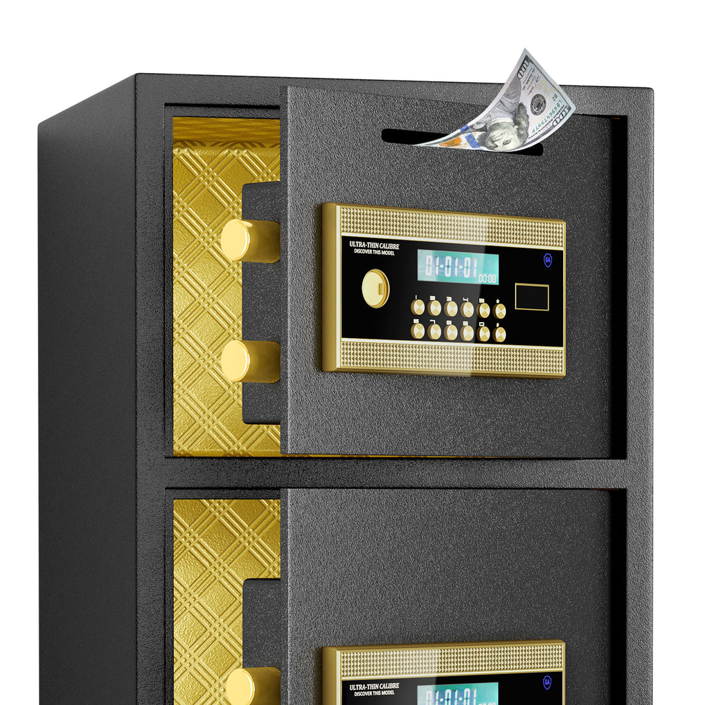 Large Double-door Coin-operated Safe,Digital Security Safe with Fireproof and Waterproof Bag,7.0 Cubic Feet Safe Box with Hid