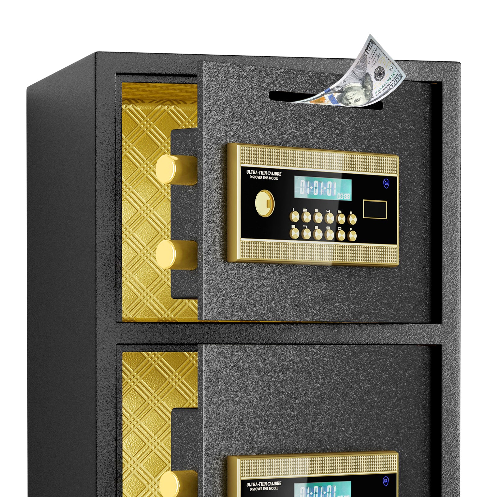 Large Double-door Coin-operated Safe,Digital Security Safe with Fireproof and Waterproof Bag,7.0 Cubic Feet Safe Box with Hid