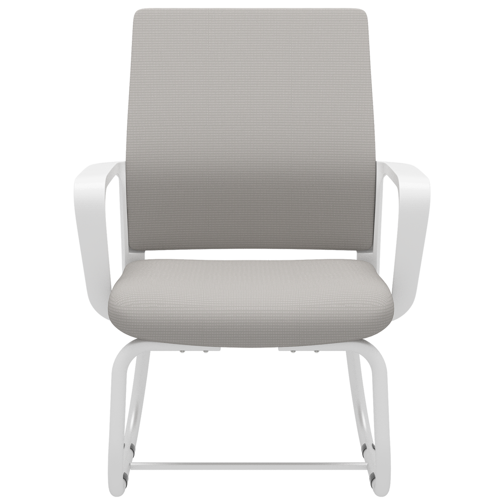 Minimalist Modern Office Chair with Metal Frame, Soft Mesh Backrest, White+Gray, for Home and Office Use - Grand Goldman