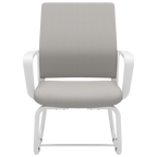 Minimalist Modern Office Chair with Metal Frame, Soft Mesh Backrest, White+Gray, for Home and Office Use - Grand Goldman
