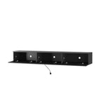 Floating TV Stand Wall Mounted with 16 Color LEDs,67' Modern TV Stand, Floating TV Cabinet Entertainment Center for 55 60 65 Inch TV,Black - Grand Goldman Shop